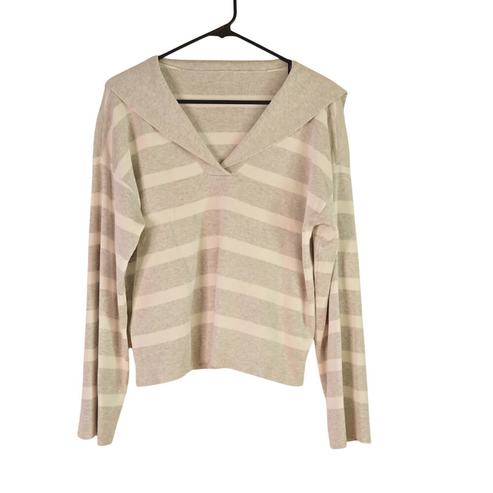 Gray and White Sailor Sweater size M